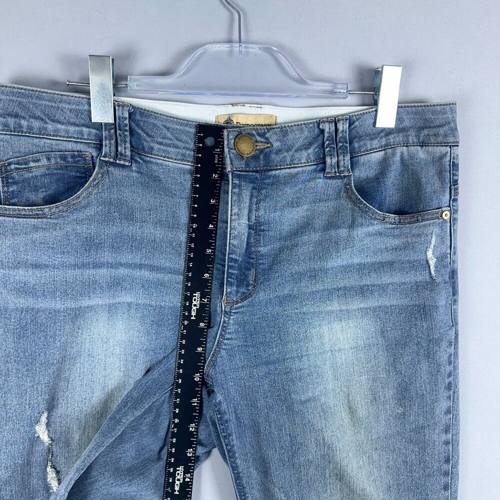 Democracy Ab Technology Jeans Bootcut Womens Size 14 Distressed Mid Rise Blue - Picture 8 of 11